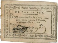 Country : FRANCE 
Face Value : 5 Livres 
Date : (1794) 
Period/Province/Bank : Assignats 
Catalogue reference : Kol.060 
Additional reference : L...