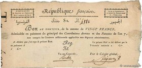 Country : FRANCE 
Face Value : 20 Francs 
Date : 25 novembre 1798 
Period/Province/Bank : Assignats 
Catalogue reference : Laf.212 
Alphabet - si...
