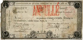 Country : FRANCE 
Face Value : 500 Francs type An6 Annulé 
Date : 1799 
Period/Province/Bank : Caisse d'Escompte du Commerce 
Catalogue reference ...