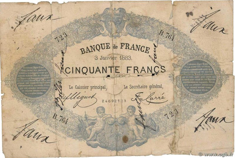 Country : FRANCE 
Face Value : 50 Francs type 1868 Indices Noirs Faux 
Date : ...