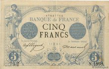 Country : FRANCE 
Face Value : 5 Francs NOIR 
Date : 07 février 1873 
Period/Province/Bank : Banque de France, XXe siècle 
Catalogue reference : F...