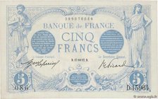 Country : FRANCE 
Face Value : 5 Francs BLEU 
Date : 17 janvier 1917 
Period/Province/Bank : Banque de France, XXe siècle 
Catalogue reference : F...