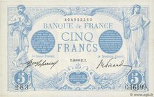 Country : FRANCE 
Face Value : 5 Francs BLEU 
Date : 30 janvier 1917 
Period/Province/Bank : Banque de France, XXe siècle 
Catalogue reference : F...
