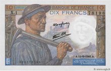 Country : FRANCE 
Face Value : 10 Francs MINEUR 
Date : 11 septembre 1941 
Period/Province/Bank : Banque de France, XXe siècle 
Catalogue referenc...