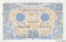 Country : FRANCE 
Face Value : 20 Francs BLEU 
Date : 23 janvier 1906 
Period/Province/Bank : Banque de France, XXe siècle 
Catalogue reference : ...