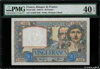 Country : FRANCE 
Face Value : 20 Francs TRAVAIL ET SCIENCE 
Date : 03 avril 1941 
Period/Province/Bank : Banque de France, XXe siècle 
Catalogue ...