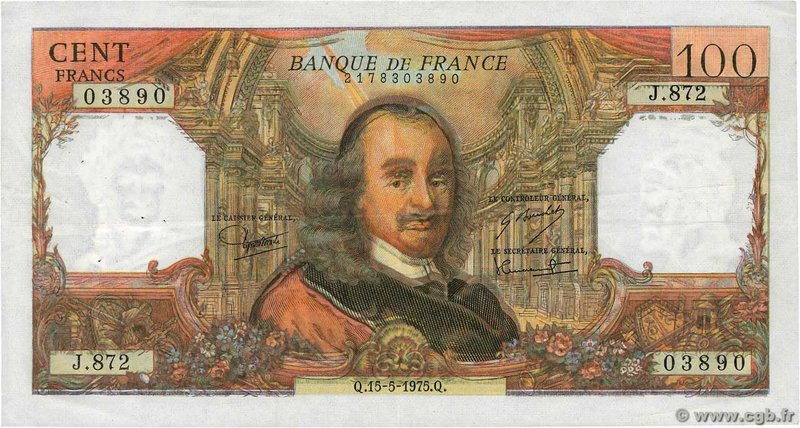 Country : FRANCE 
Face Value : 100 Francs CORNEILLE Fauté 
Date : 06 novembre ...