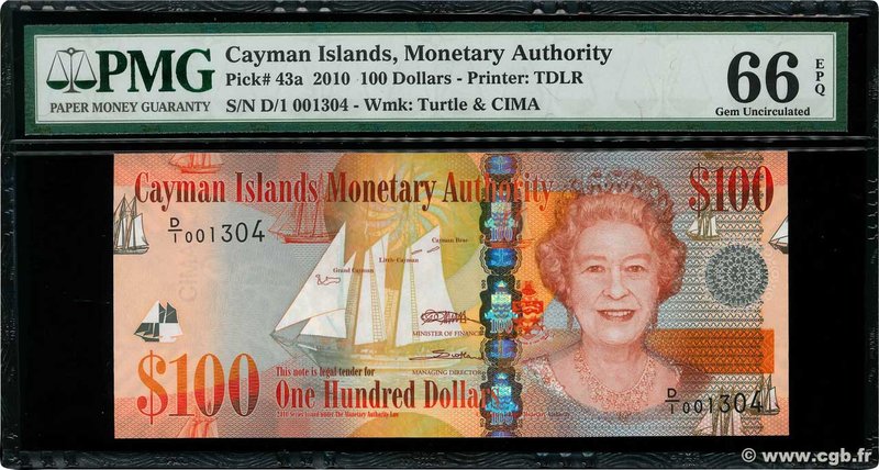 Country : CAYMAN ISLANDS 
Face Value : 100 Dollars 
Date : 2010 
Period/Provi...