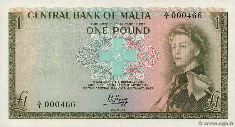 Country : MALTA 
Face Value : 1 Pound Petit numéro 
Date : (1969) 
Period/Pro...