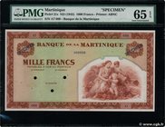 Country : MARTINIQUE 
Face Value : 1000 Francs Spécimen 
Date : (1943) 
Period/Province/Bank : Banque de la Martinique 
Catalogue reference : P.21...