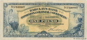 Country : RHODESIA 
Face Value : 1 Pound 
Date : 01 décembre 1930 
Period/Province/Bank : Barclays Bank (Dominion, Colonial and Overseas) 
French ...