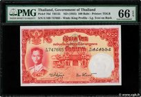 Country : THAILAND 
Face Value : 100 Baht 
Date : (1955) 
Period/Province/Bank : Government of Thailand 
Catalogue reference : P.78d 
Alphabet - ...