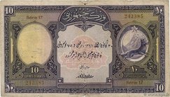 Country : TURKEY 
Face Value : 10 Livres 
Date : (1926) 
Period/Province/Bank : State Notes of the Ministry of Finance 
Catalogue reference : P.12...