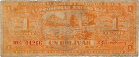 Country : VENEZUELA 
Face Value : 1 Bolivar 
Date : (1940) 
Period/Province/Bank : Leproserias Nacionales 
Catalogue reference : P..368 
Alphabet...