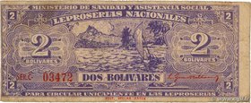 Country : VENEZUELA 
Face Value : 2 Bolivares 
Date : (1940) 
Period/Province/Bank : Leproserias Nacionales 
Catalogue reference : P..369 
Alphab...