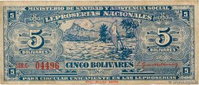 Country : VENEZUELA 
Face Value : 5 Bolivares 
Date : (1940) 
Period/Province/Bank : Leproserias Nacionales 
Catalogue reference : P..370 
Alphab...