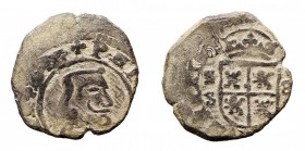 MONARQUÍA ESPAÑOLA. FELIPE IV. FELIPE IV. 8 Maravedís. AE. Segovia S. (1661). Acuñada a martillo. CAL.1530. Rara. BC+.