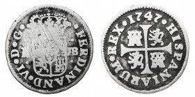 MONARQUÍA ESPAÑOLA. FERNANDO VI. FERNANDO VI. 1/2 Real. AR. Madrid JB. 1747. 1,26 g. CAL.648. BC-/BC.