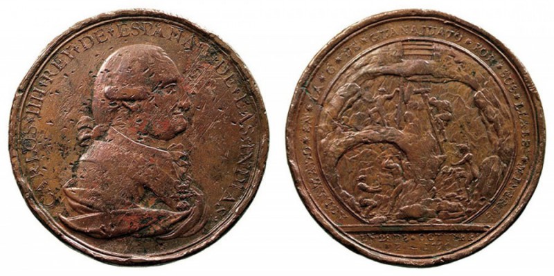 MONARQUÍA ESPAÑOLA. CARLOS IV. CARLOS IV. AE-45. Aclamación por los Mineros en G...