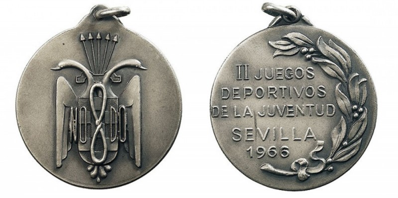 MEDALLAS. AE-40. II Juegos Deportivos de la Juventud, Sevilla 1966. Con anilla. ...