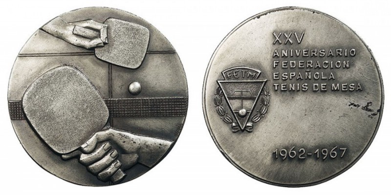 MEDALLAS. AE-50. XXV Aniversario Federación Española de Tenis de Mesa, 1962-1965...