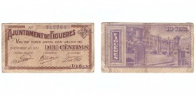 BILLETES. BILLETES LOCALES. BILLETES LOCALES. Figueres (Gerona), Ay. 10 Céntimos. 30 Noviembre 1937. MBC-.