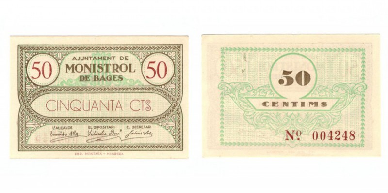 BILLETES. BILLETES LOCALES. BILLETES LOCALES. Monistrol de Bages (Barcelona), Ay...