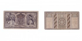 BILLETES. INDIA HOLANDESA. INDIA HOLANDESA. 25 Gulden. 26-11-1938. P.80B. Picos romos. Muy escaso. MBC-.
