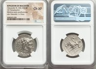 MACEDONIAN KINGDOM. Alexander III the Great (336-323 BC). AR tetradrachm (27mm, 2h). NGC Choice XF. Early posthumous issue of uncertain mint in Cilici...