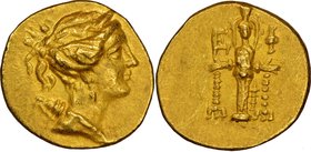 IONIA. Ephesus. Ca. 133-88 BC. AV stater (19mm, 8.50 gm 12h). NGC Choice AU 5/5 - 4/5. First series, ca. 133-100 BC. Draped bust of Artemis right, hai...