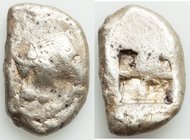 CARIA. Uncertain mint (Mylasa?). Ca. 520-490 BC. AR stater (26mm, 11.14 gm). Fine. Forepart of lion left with outstretched foreleg / Quadripartite irr...