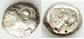 CYPRUS. Uncertain mint. Ca. early 5th century BC. AR stater (19mm, 10.64 gm, 1h). Fine, punch. Ram walking left; ankh superimposed above, RA (Cypriot)...