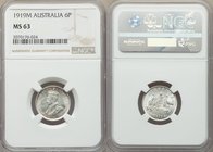 George V 6 Pence 1919-M MS63 NGC, Melbourne mint, KM25. Scarce grade for date. 

HID09801242017