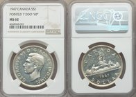 George V "Pointed 7 - DDO HP" Dollar 1947 MS62 NGC, Royal Canadian mint, KM37. 

HID09801242017