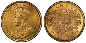 George V gold 5 Dollars 1913 UNC Detail (Altered Surfaces) PCGS, Ottawa mint, KM26. AGW 0.2419 oz.

HID09801242017