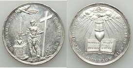 Leipzig. City silver "Theologian Congress" Medal ND (1629) XF (edge dings), Wiecek-54, Maue-128. 39.3mm. 15.83gm. By Sebastian Dadler. BESTÄNDIG SEY I...