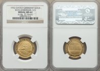 Weimar Republic gold "Niobe Ship" Medal 1932 MS62 NGC, Schlumberger-123. 22.5mm 6.4gm. Commemorating the capsizing and sinking of the Niobe in the Bal...
