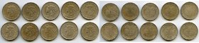 French Colony Lot of 10 Uncertified 50 Centimes 1921 XF (cleaned), Ten piece lot of uncertified XF (cleaned)1921 50 Centimes. 22mm. 3.50gm. each. Sold...