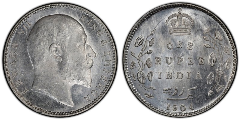 British India. Edward VII Rupee 1904-B MS63 PCGS, Bombay mint, KM508.

HID098012...