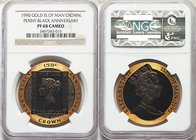 British Dependency. Elizabeth II gold Proof "Penny Black" Crown 1990 PR68 Cameo NGC, Pobjoy Mint mint, KM267b. Estimated Mintage: 1,000. AGW 0.9988 oz...