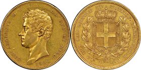 Sardinia. Carlo Alberto gold 100 Lire 1834 (Eagle)-P AU53 NGC, Turin mint, KM133.1, Fr-1138. AGW 0.9331 oz. 

HID09801242017