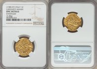 Venice. Ludovico Manin gold Zecchino ND (1789-1797) UNC Details (Damaged) NGC, KM755, Fr-1445. 21mm. 3.48gm. LUDOV MANIN S M VENET / DVX. Doge kneelin...