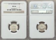 Nicholas II 10 Kopecks 1917-BC MS66 NGC, St. Petersburg mint, KM-Y20a.3. Thick die polish exists around the imperial eagle while next to no serious ma...