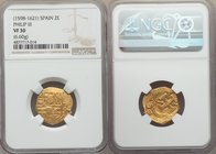 Philip III gold 2 Escudos ND (1598-1621) VF30 NGC, Fr-189. 21mm. 6.60gm. 

HID09801242017