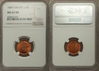 British Colony. Victoria 1/4 Cent 1889 MS65 Red and Brown NGC, KM14. Well struck with mostly red surfaces. 

HID09801242017