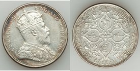 British Colony. Edward VII Dollar 1904-B AU, Bombay mint, KM25. 37.1mm. 26.97gm. Nice luster with slight peripheral toning, semi-prooflike.

HID098012...