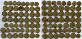 Thurgau. Canton 51-Piece Lot of Uncertified Minors 1808 AU, includes (20) 1/2 Kreuzer, KM1 and (31) Kreuzer, KM2. Sold as is, no returns. From the All...