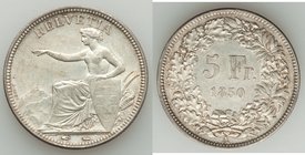 Confederation 5 Francs 1850-A AU, Paris mint, KM11. 37.2mm. 25.05gm. From the Allen Moretti Swiss Collection

HID09801242017