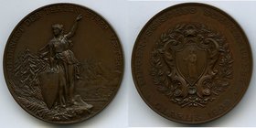 Confederation copper "Glarus Shooting Festival" Medal 1892 UNC, Richter-808e. 45mm. 41.75gm. By Huguenin. (star) EIDGENÖSSISCHES SCHÜTZENFEST (star)/G...