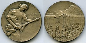 Confederation silver "Lugano Shooting Festival" Medal 1904 UNC, Richter-1431. 44.8mm. 40.89mm. By Huguenin. TIRO CANTONALE LIEBERALE / LUGANO 1904 / 1...